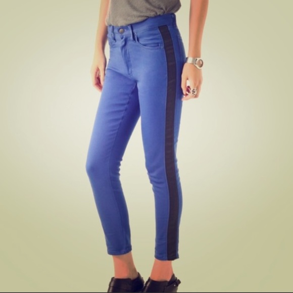 Cheap Monday Black Denim Jeans with Ribbon Stripes down the sides Size 26 - Picture 2 of 13